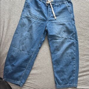 GAP Light Blue Elastic Waist Denim Barrel Leg Jeans